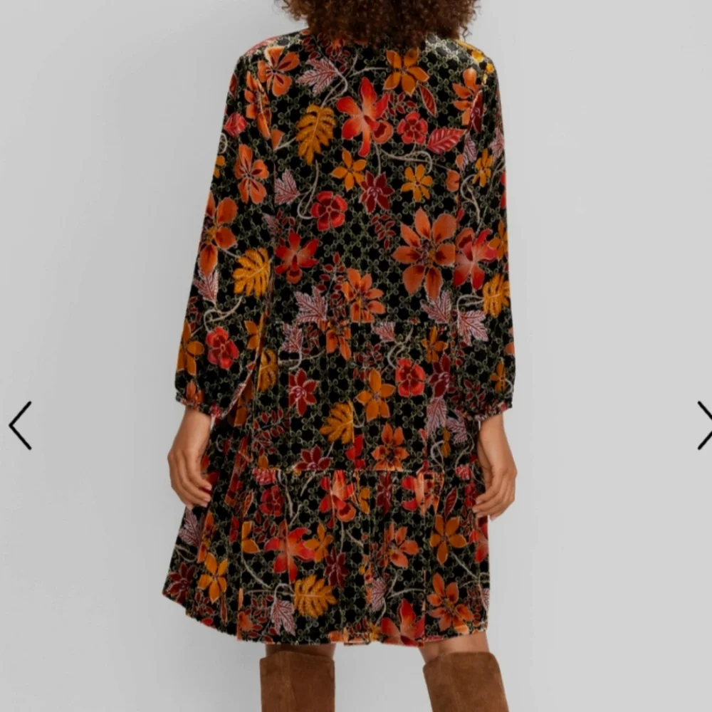 JOHNNY WAS JASMOON FLORE VELVET/SILK FIELD TIERED DRESS SIZE L BNWOT - Picture 8 of 14